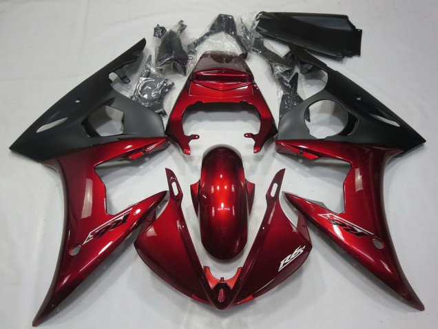 Carenados Moto Yamaha R6 2005 - Rojo Oscuro Negro Mate Asequibles