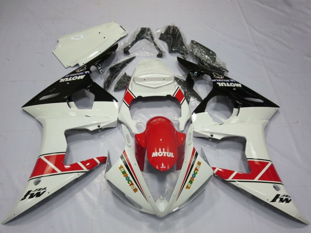 Carenados Moto Yamaha R6 2005 - Blanco Rojo Negro Brillante Motul Asequibles