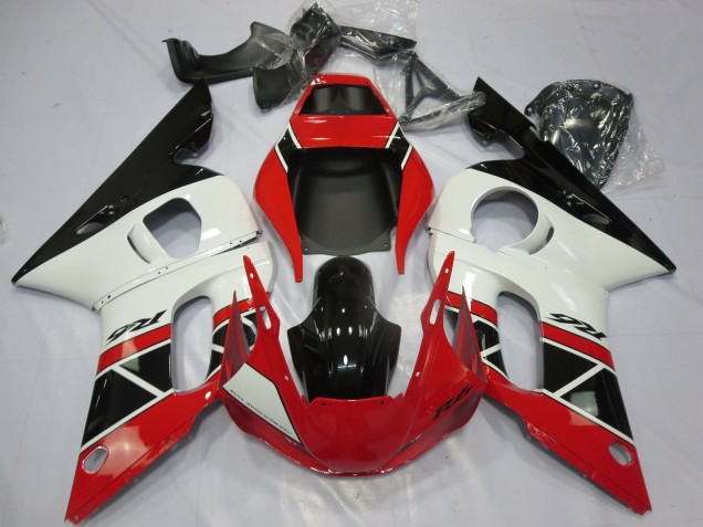 Carenados Moto Yamaha R6 1998-2002 - Rojo Blanco Negro Brillante OEM Estilo Asequibles