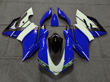Carenados Moto Ducati 959 1299 2015-2020 - Azul Blanco Negro Brillante Unibat Flex-Box OEM Estilo Asequibles