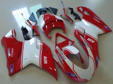 Carenados Moto Ducati 848 1098 1198 2007-2014 - Rojo Blanco Air Generali Tim Asequibles