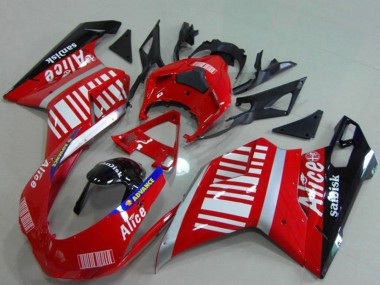 Carenados Moto Ducati 848 1098 1198 2007-2014 - Plata Rojo Negro Brillante Alice Sandisk Asequibles