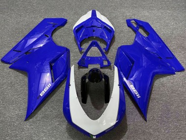 Carenados Moto Ducati 1198 2007-2014 - Azul Brillante Blanco Asequibles