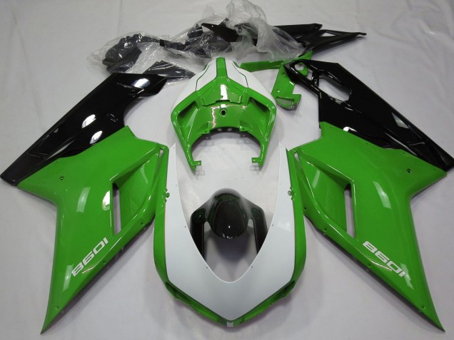 Carenados Moto Ducati 1098 2007-2014 - Verde Negro Blanco Asequibles