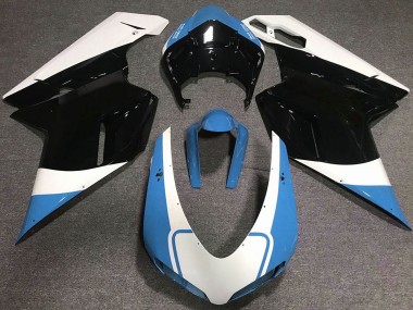 Carenados Moto Ducati 848 1098 1198 2007-2014 - Blanco Azul Negro Brillante Asequibles