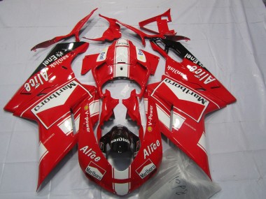 Carenados Moto Ducati 848 1098 1198 2007-2014 - Blanco Rojo Negro Brillante Marlboro Alice Asequibles