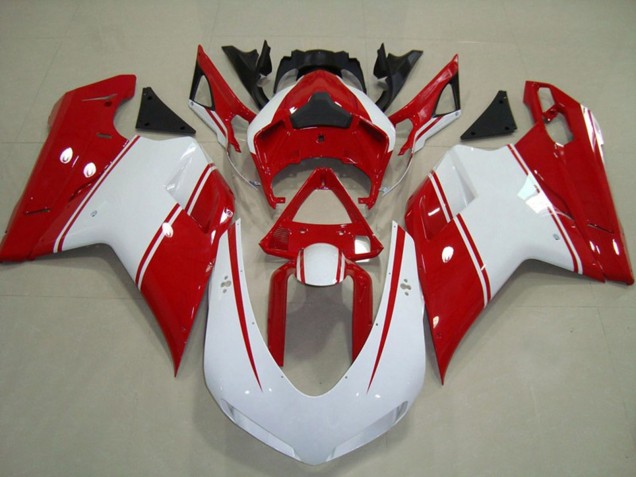 Carenados Moto Ducati 848 1098 1198 2007-2014 - Blanco Rojo Asequibles