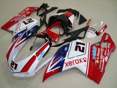 Carenados Moto Ducati 1098 2007-2014 - Blanco Rojo Negro Azul Star Xerox 21 Asequibles