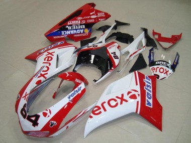 Carenados Moto Ducati 848 1098 1198 2007-2014 - Blanco Rojo Azul Negro Brillante Valsir Xerox 84 Asequibles