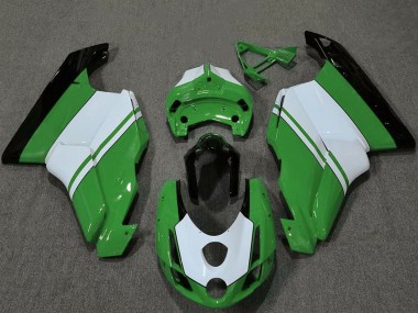 Carenados Moto Ducati 749 999 2003-2004 - Blanco Verde Negro Brillante Asequibles