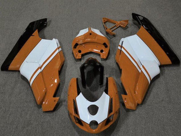 Carenados Moto Ducati 749 999 2003-2004 - Blanco Naranja Negro Brillante Asequibles