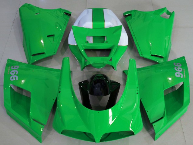 Carenados Moto Ducati 996 1993-2005 - Verde Brillante Blanco Asequibles