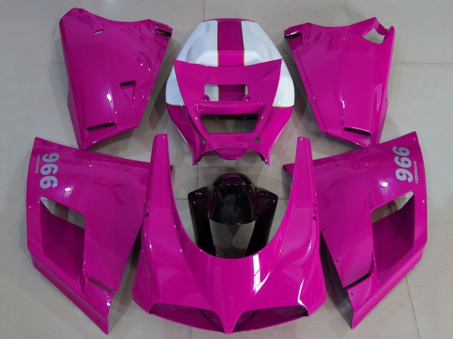 Carenados Moto Ducati 996 1993-2005 - Rosa Brillante Blanco Negro Asequibles