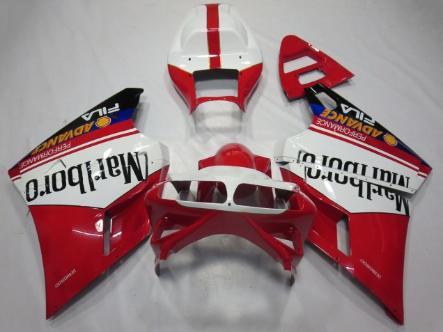 Carenados Moto Ducati 748 916 996 998 1993-2005 - Blanco Rojo Negro Brillante Marlboro Asequibles