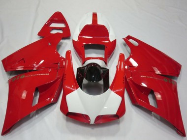 Carenados Moto Ducati 916 1993-2005 - Rojo Blanco Negro Brillante Performance Asequibles