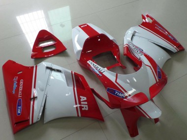 Carenados Moto Ducati 748 916 996 998 1993-2005 - Blanco Rojo Air Generali Tim Asequibles