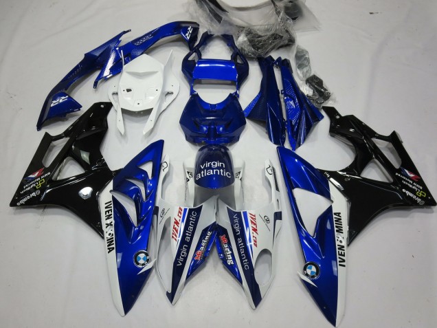 Carenados Moto BMW S1000RR 2009-2014 - Blanco Azul Negro Brillante Virgin Atlantic Asequibles