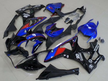 Carenados Moto BMW S1000RR 2009-2014 - Azul Rojo Negro Brillante Castrol Asequibles