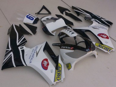 Carenados Moto Triumph Daytona 675 2006-2008 - Blanco Negro Brillante Flag Asequibles