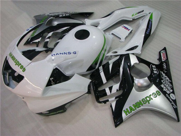 Carenados Moto Honda CBR600 F3 1995-1996 - Blanco Plata Verde Hannspree Asequibles