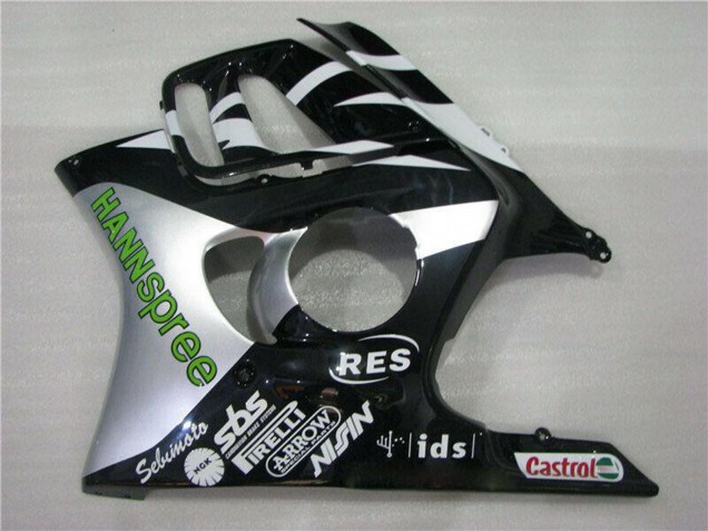 Carenados Moto Honda CBR600 F3 1995-1996 - Blanco Plata Verde Hannspree Asequibles
