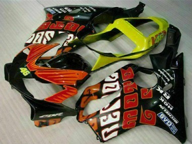 Carenados Moto Honda CBR600 F4i 2001-2003 - Amarillo Naranja Negro Brillante Rossi 46 Asequibles