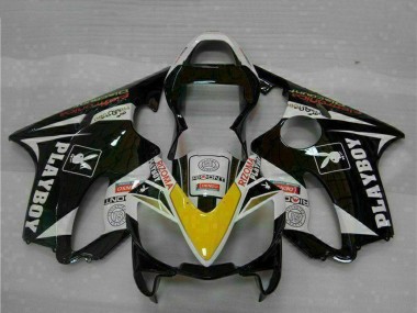 Carenados Moto Honda CBR600 F4i 2001-2003 - Blanco Amarillo Negro Brillante Playboy Asequibles
