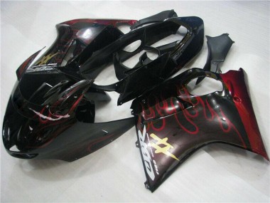 Carenados Moto ABS Honda CBR1100XX Blackbird 1996-2007 - Negro Brillante Rojo Llama Asequibles