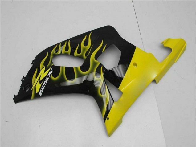 Carenados Moto Suzuki GSXR 600/750 2001-2003 - Negro Brillante Amarillo Llama Asequibles