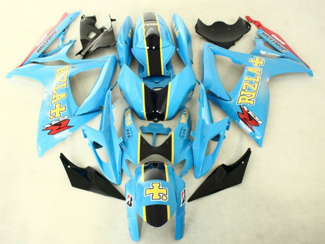 Carenados Moto Suzuki GSXR 600/750 2006-2007 - Azul Claro Negro Amarillo Rizla Asequibles