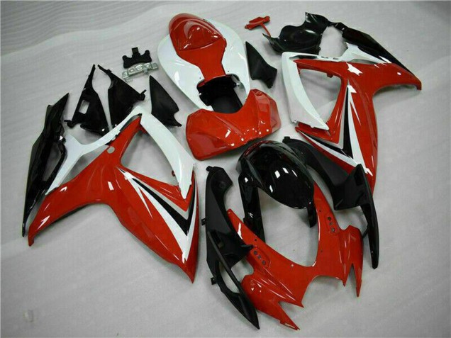 Carenados Moto Suzuki GSXR 600/750 2006-2007 - Blanco Rojo Negro Brillante Raya Asequibles