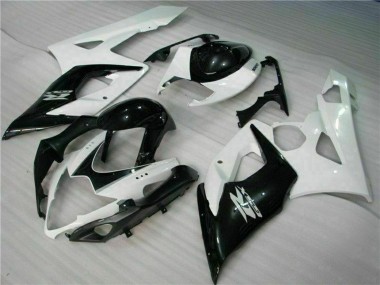 Carenados Moto Suzuki GSXR 1000 2005-2006 - Blanco Negro Brillante Asequibles