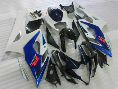 Kits Carenado Moto Suzuki GSXR 1000 2005-2006 - Blanco Azul Negro Brillante Asequibles