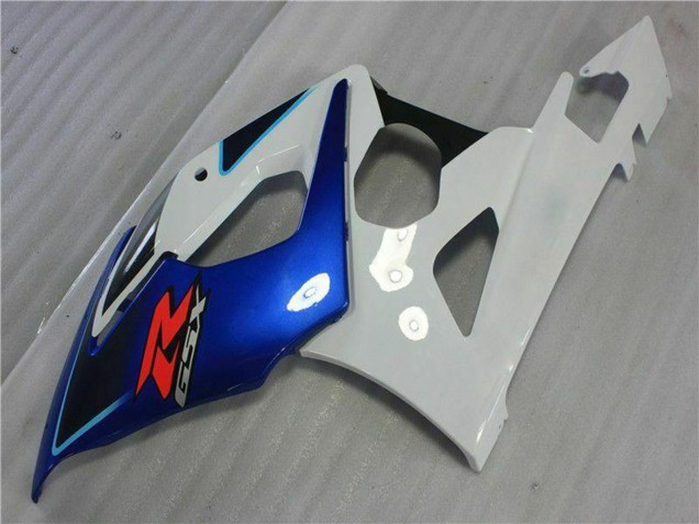Kits Carenado Moto Suzuki GSXR 1000 2005-2006 - Blanco Azul Negro Brillante Asequibles