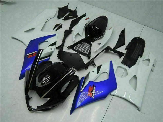 Carenado Moto Suzuki GSXR 1000 2005-2006 - Blanco Azul Negro Brillante Asequibles