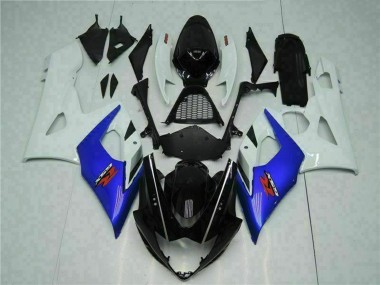 Carenado Moto Suzuki GSXR 1000 2005-2006 - Blanco Azul Negro Brillante Asequibles