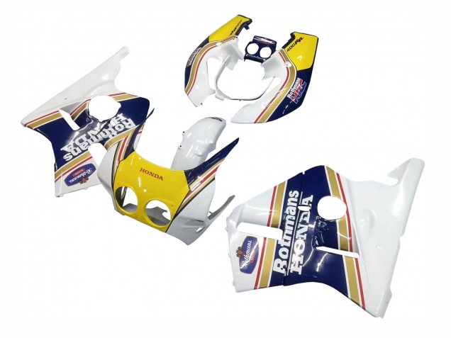 Carenados Moto Honda CBR400RR NC23 1987-1989 - Blanco Amarillo Azul Rothmans Asequibles