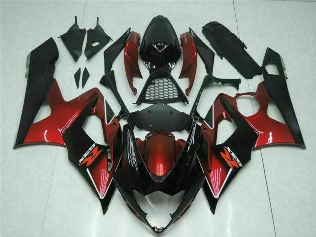 Carenado Moto Suzuki GSXR 1000 2005-2006 - Rojo Negro Brillante Asequibles