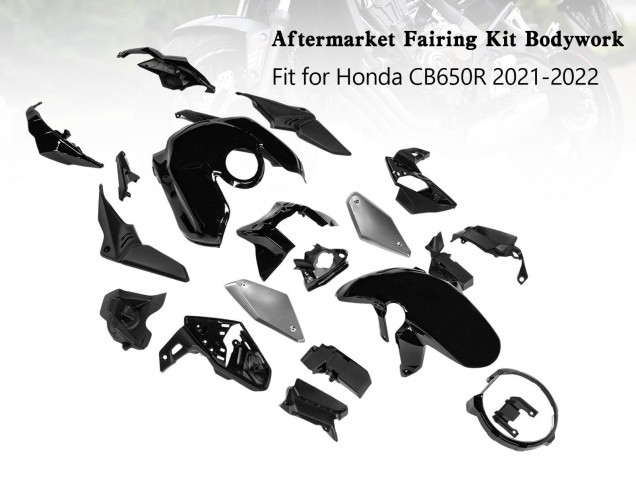 Carenados Moto Honda CB650R 2019-2022 - Negro Brillante Asequibles