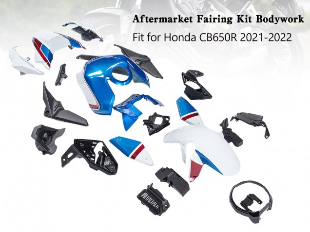 Carenados Moto Honda CB650R 2019-2022 - Azul Rojo Negro Asequibles