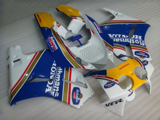Carenados Moto Honda VFR400R NC30 1988-1992 - Blanco Azul Amarillo Rothmans Asequibles
