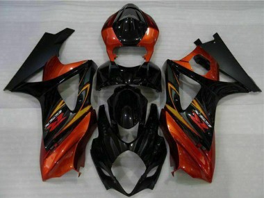 Carenados Moto Suzuki GSXR 1000 2007-2008 - Negro Naranja Asequibles