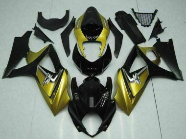 Carenados Moto Suzuki GSXR 1000 2007-2008 - Oro Negro Brillante Plata Calcomanía Asequibles