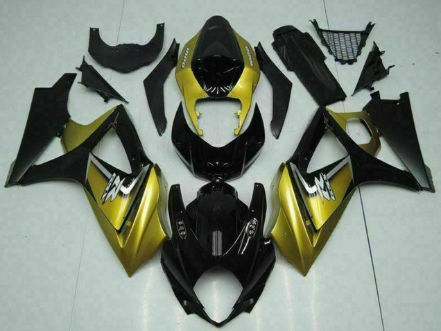 Carenados Moto Suzuki GSXR 1000 2007-2008 - Oro Negro Brillante Plata Calcomanía Asequibles