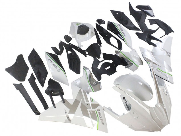 Carenados Moto Kawasaki Ninja H2 2015-2022 - Blanco Plata Verde Asequibles