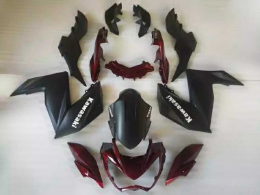 Carenados Moto Kawasaki Z250/Z300 2015-2016 - Negro Mate Rojo Granate Asequibles