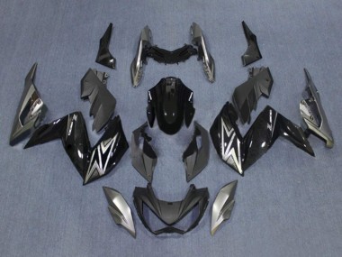 Carenados Moto Kawasaki Z250/Z300 2015-2016 - Negro Brillante Plata Asequibles