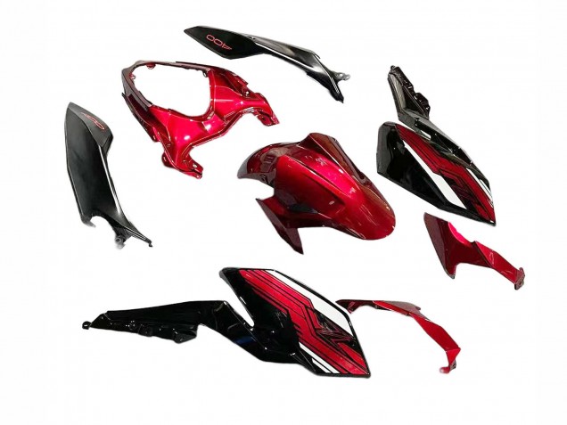 Carenados Moto Kawasaki Z400 2018-2024 - Rojo Caramelo Negro Brillante Asequibles