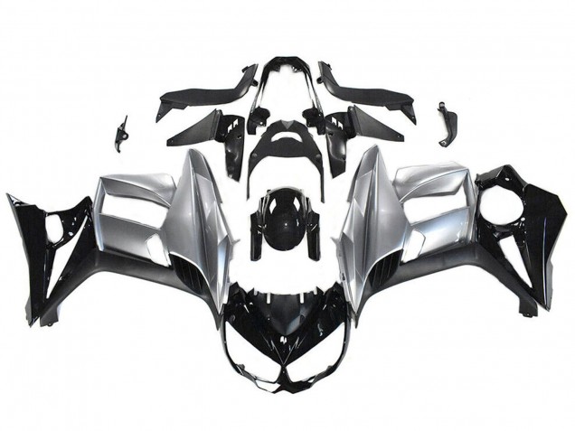 Carenados Moto Kawasaki Z1000SX 2010-2016 - Negro Brillante Plata Asequibles