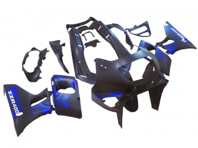 Carenados Moto Kawasaki ZZR400 1993-2007 - Negro Mate Azul Asequibles